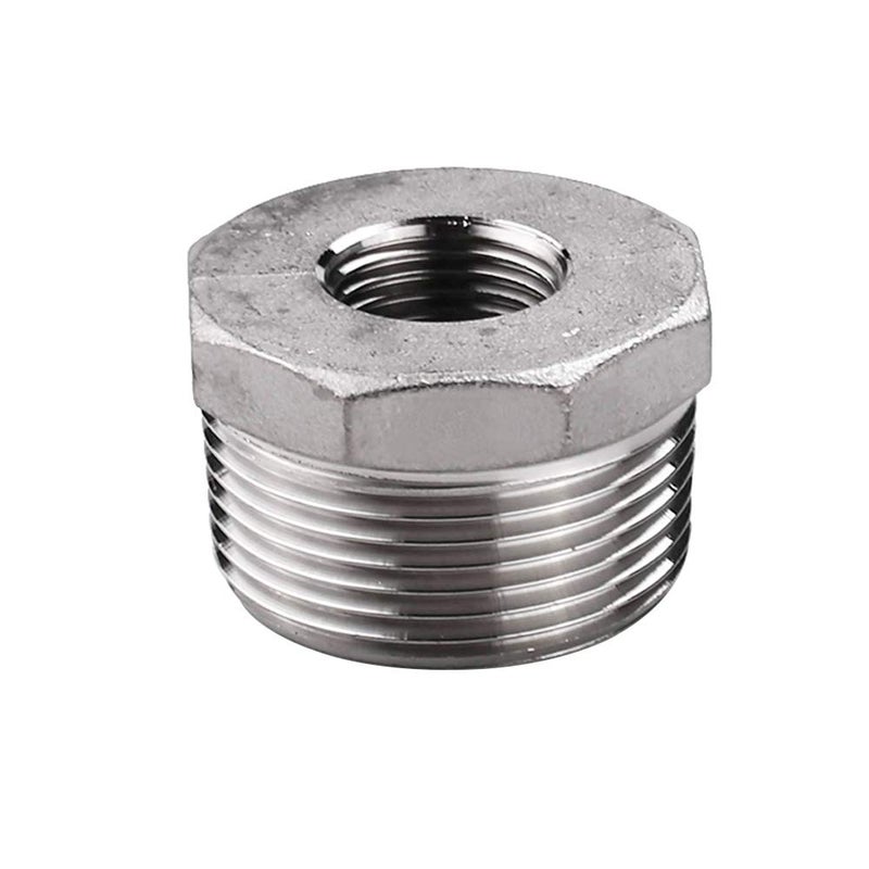 Pysrych Avanty Stainless Steel 304 Reducer Hex Bushing, 1" NPT Male to 1/4" NPT Female, Reducing Cast Pipe Adapter Fitting - Image 3